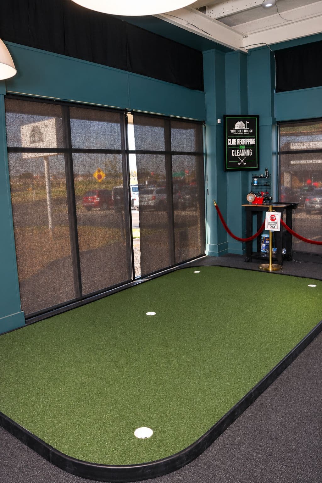 The indoor putting green at The Golf House